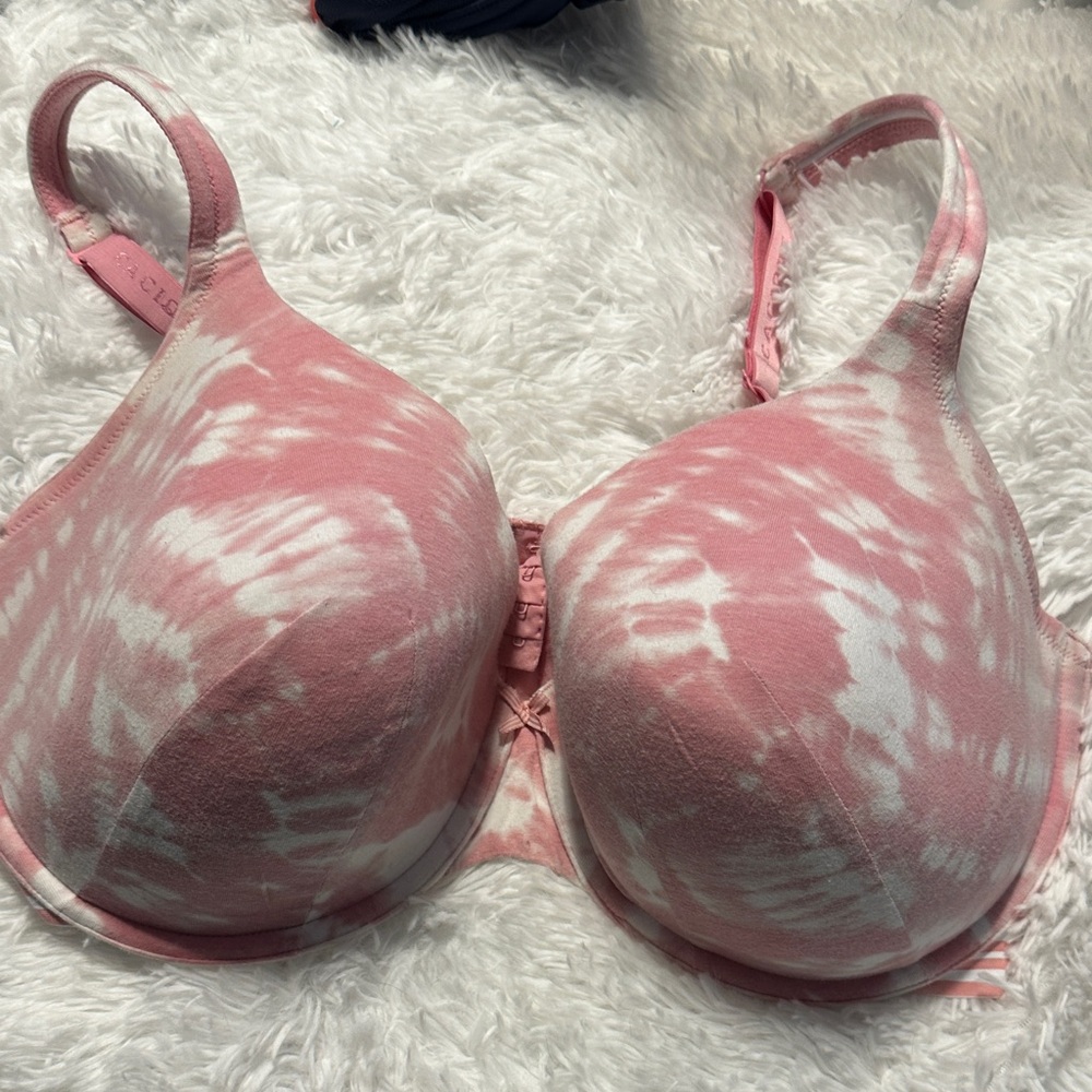 Lane Bryant Pink and White Patterned Bra 40G underwire